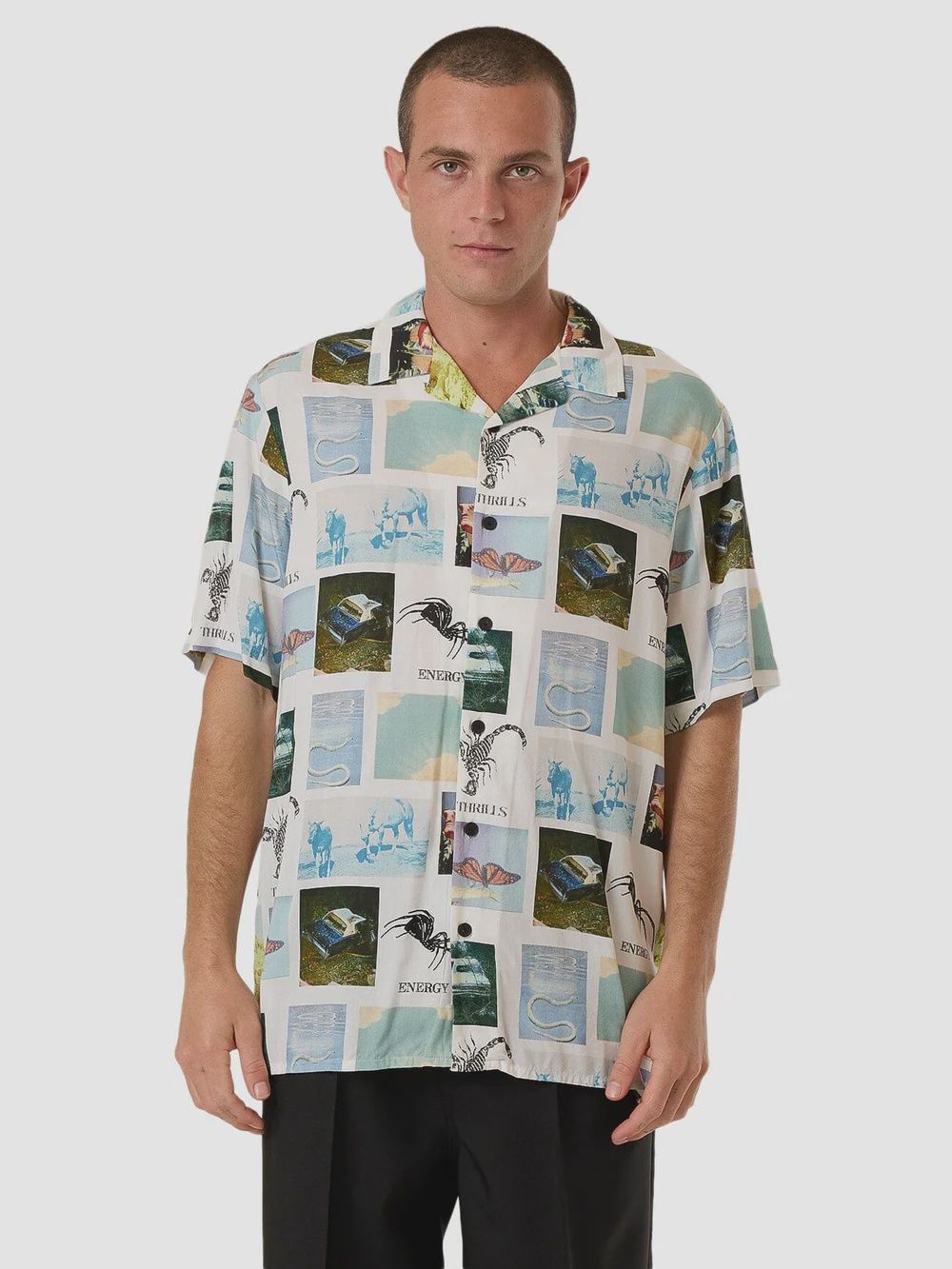 THRILLS MENS THRILLS ENERGY BOWLING S/S SHIRT - WHITE