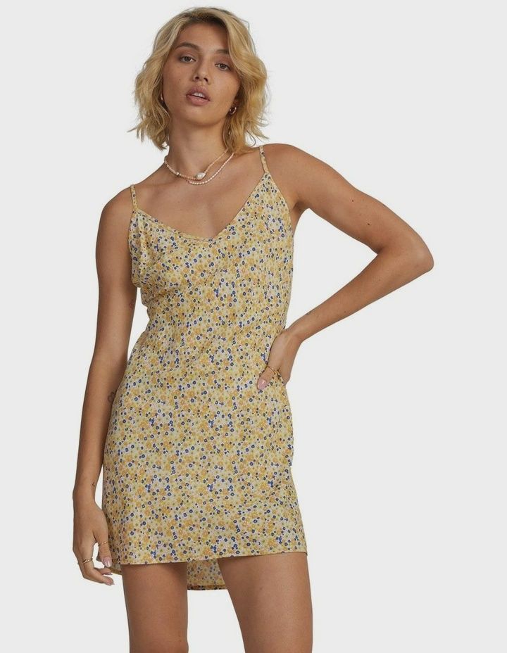 RVCA LADIES GROUND COVER OFF DUTY MINI DRESS - PEACH