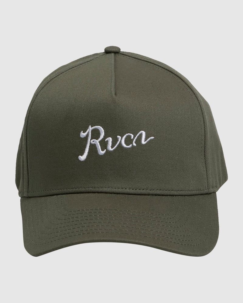 RVCA MENS ALLEY SCRIPT PINCHED SNAPBACK CAP - JADE