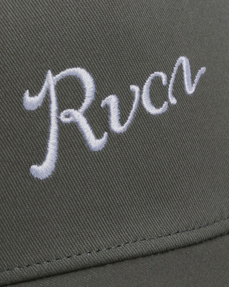 RVCA MENS ALLEY SCRIPT PINCHED SNAPBACK CAP - JADE