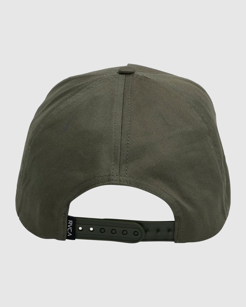 RVCA MENS ALLEY SCRIPT PINCHED SNAPBACK CAP - JADE
