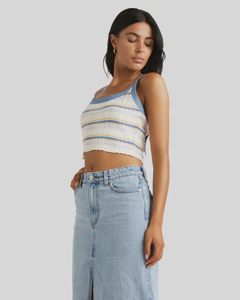 RVCA LADIES JENNY SWEATER TANK - CORONET BLUE