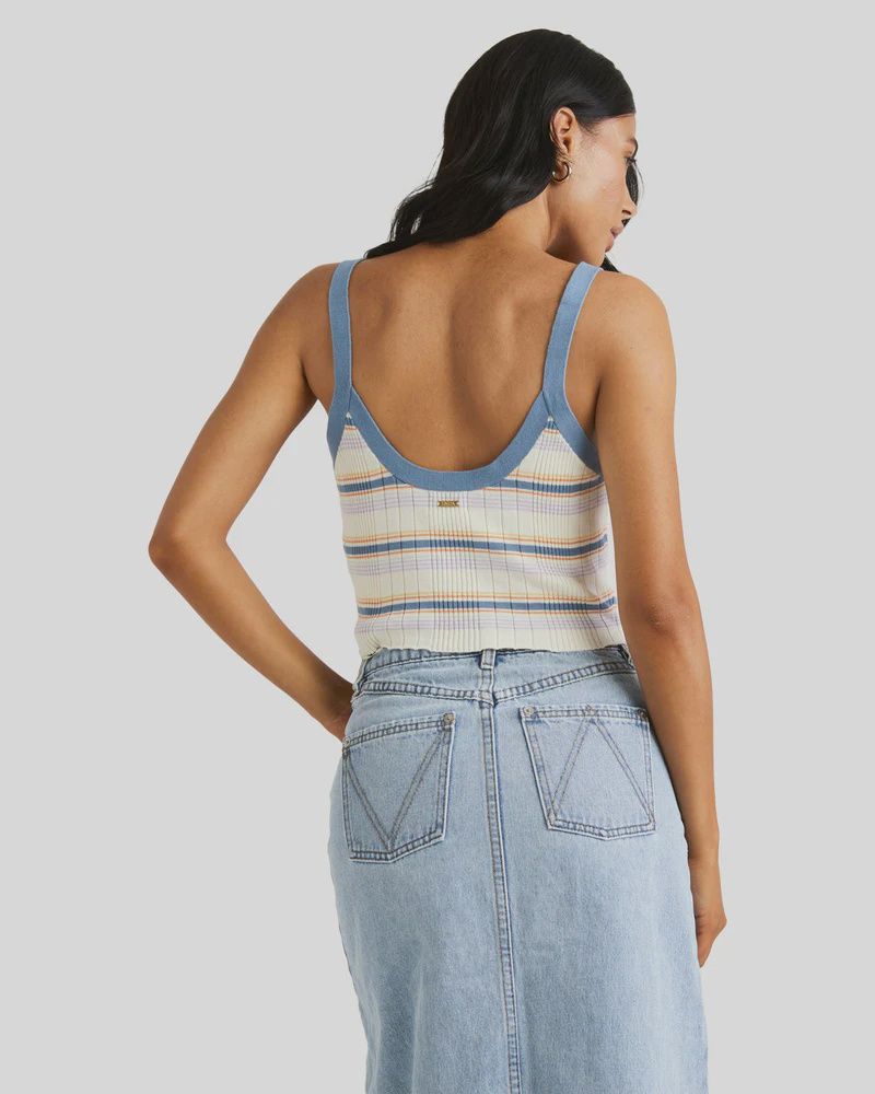 RVCA LADIES JENNY SWEATER TANK - CORONET BLUE
