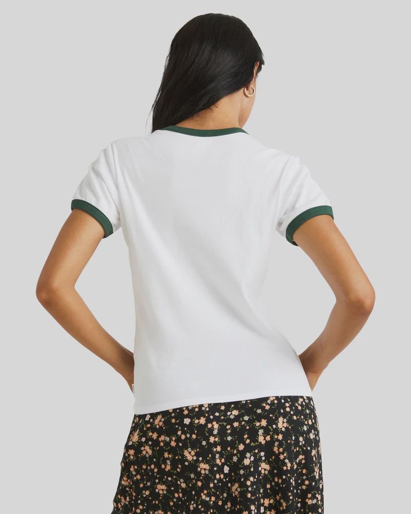 RVCA LADIES ROSWELL SHRUNKEN S/S TEE - WHITE