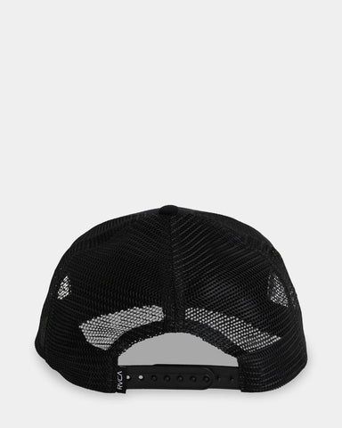 RVCA MENS RVCA INLINE TRUCKER CAP - PIRATE BLACK