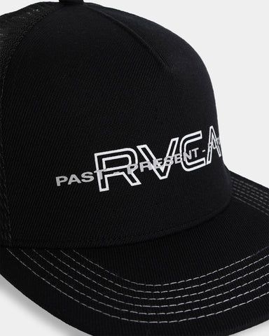 RVCA MENS RVCA INLINE TRUCKER CAP - PIRATE BLACK