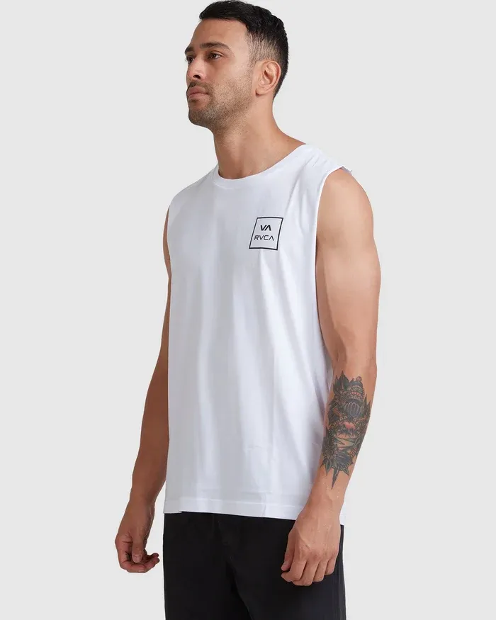 RVCA MENS VA ALL THE WAYS MUSCLE  - WHITE