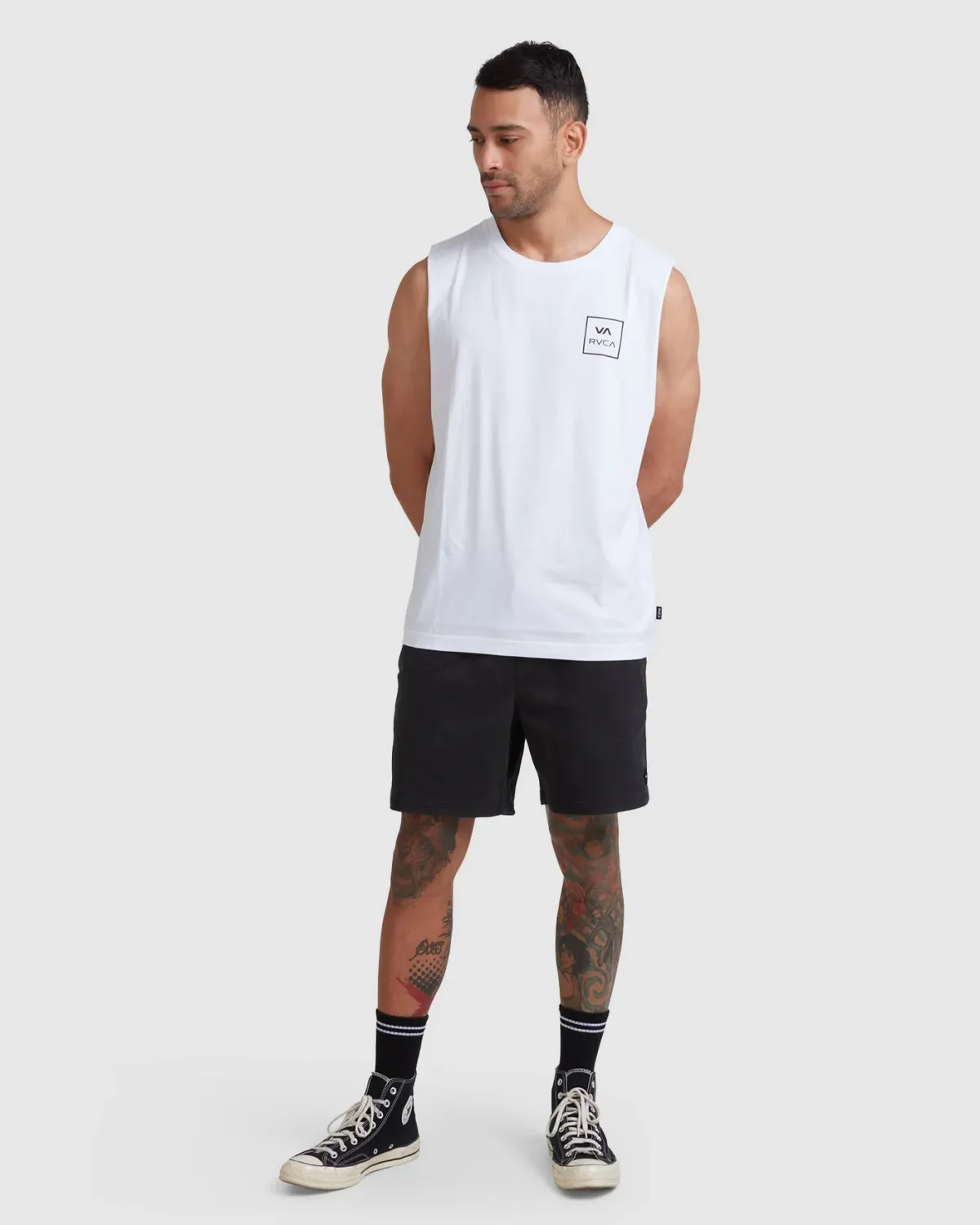 RVCA MENS VA ALL THE WAYS MUSCLE  - WHITE