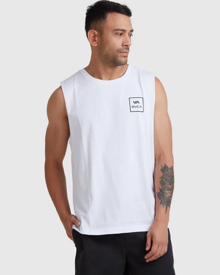 RVCA MENS VA ALL THE WAYS MUSCLE  - WHITE