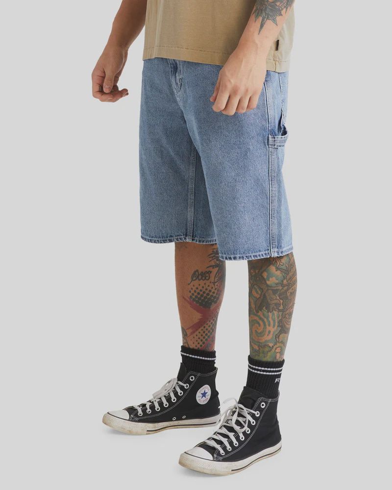 RVCA MENS AMERICANA DENIM SHORT - BROKEN BLUE WASH