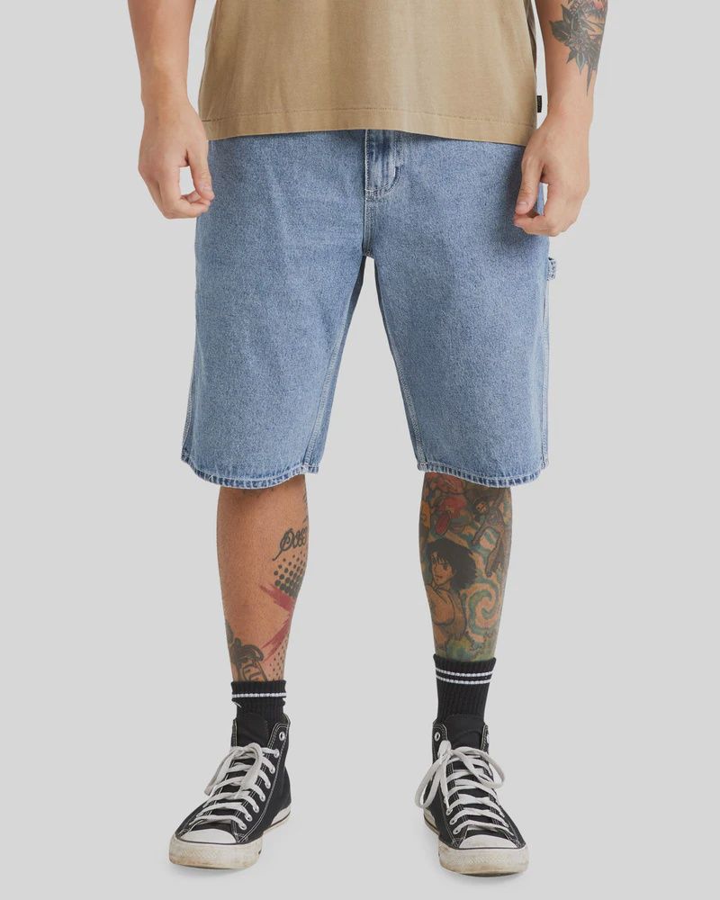 RVCA MENS AMERICANA DENIM SHORT - BROKEN BLUE WASH