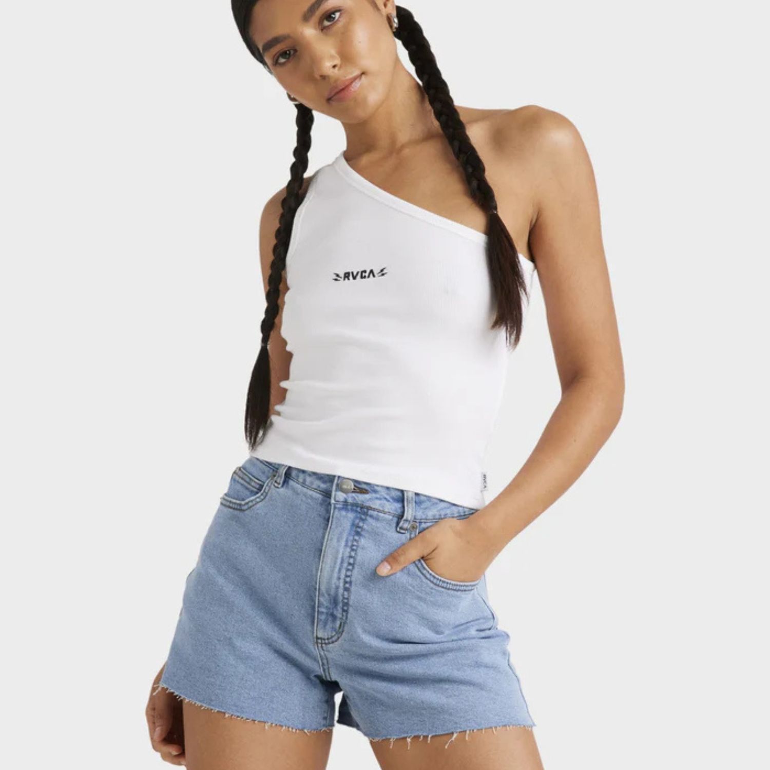RVCA LADIES ASYM TANK - WHITE