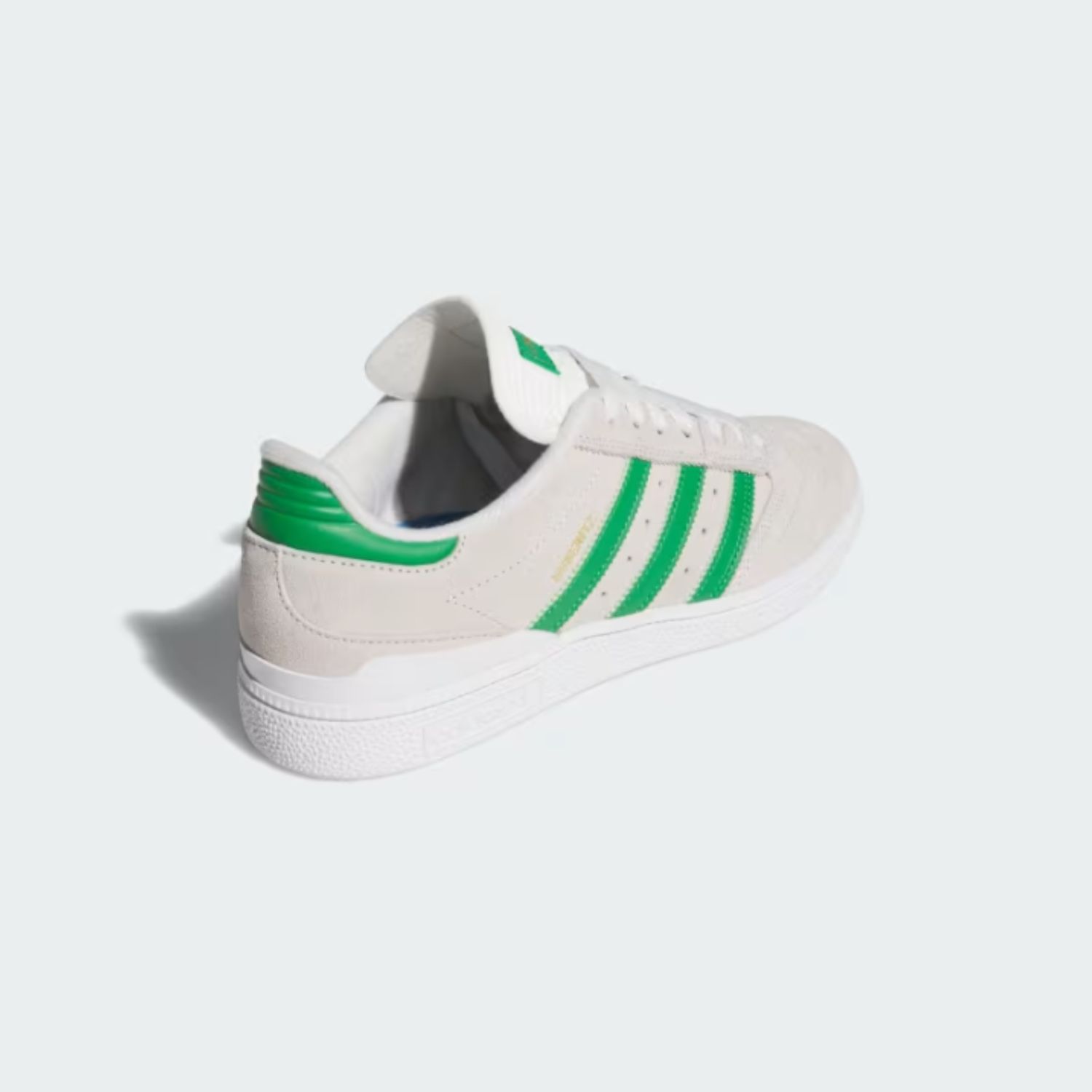 ADIDAS MENS BUSENITZ SHOE -  CRYSTAL WHITE/GREEN/GOLD METALLIC