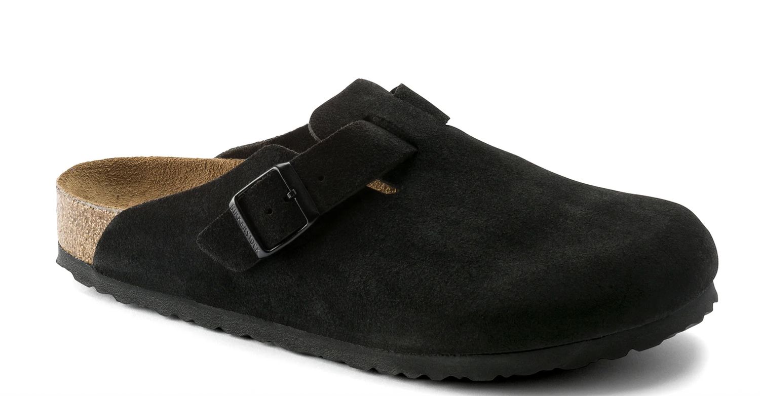 BIRKENSTOCK BOSTON SFB BLACK SUEDE LEATHER REGULAR