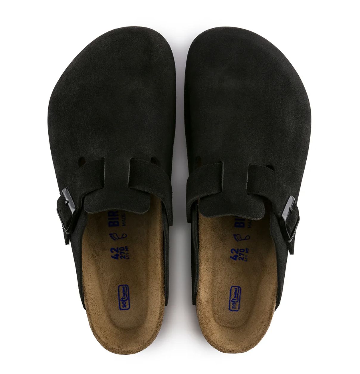 BIRKENSTOCK BOSTON SFB BLACK SUEDE LEATHER REGULAR