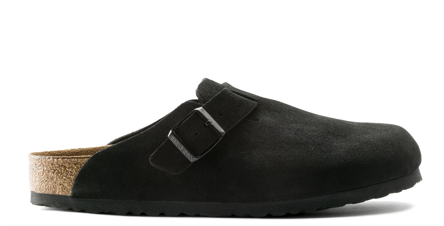 BIRKENSTOCK BOSTON SFB BLACK SUEDE LEATHER REGULAR