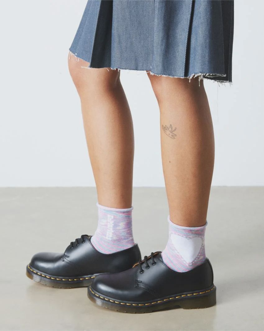 DR MARTENS HEART SOCK - PINK ORGANIC