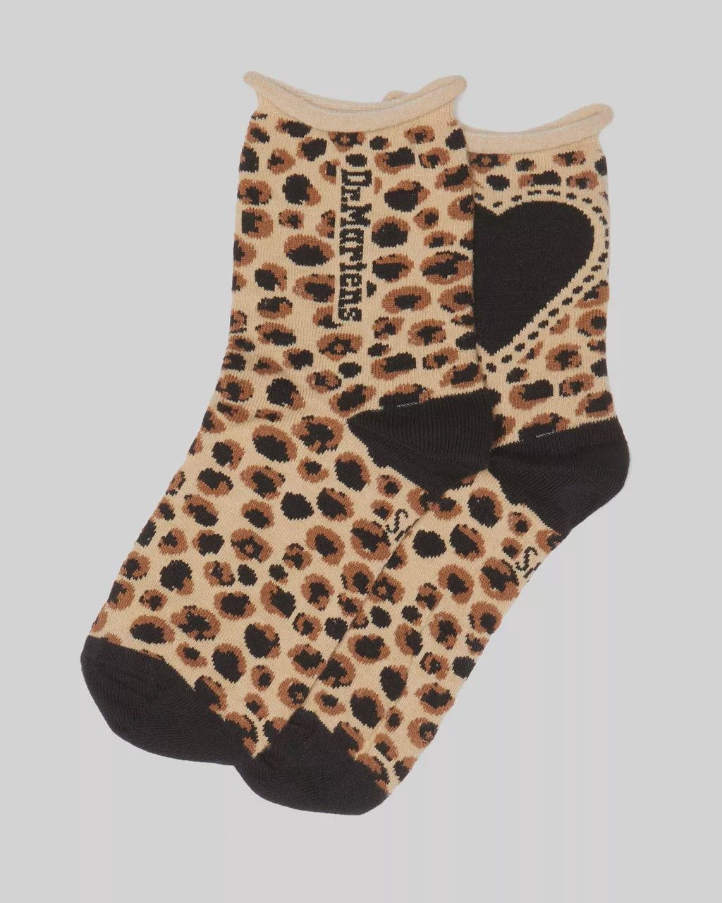 DR MARTENS HEART SOCK - LIGHT TAN LEOPARD ORGANIC