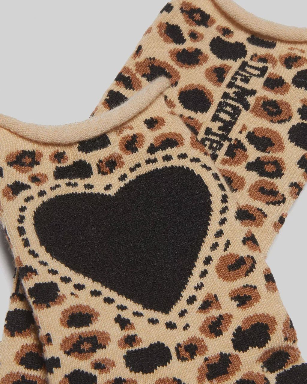 DR MARTENS HEART SOCK - LIGHT TAN LEOPARD ORGANIC