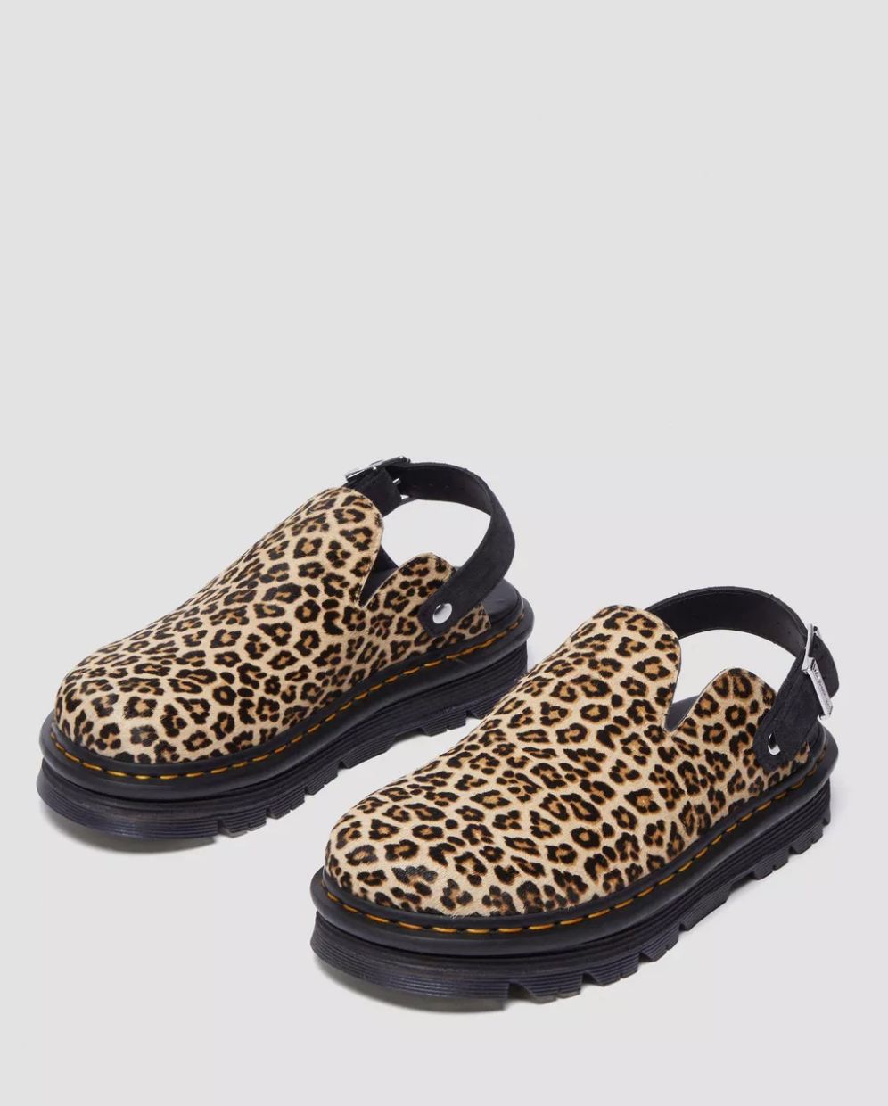 DR MARTENS ZEBZAG MULE- MINI LEOPARD SPOT HAIR ON &amp; BLACK EH SUEDE