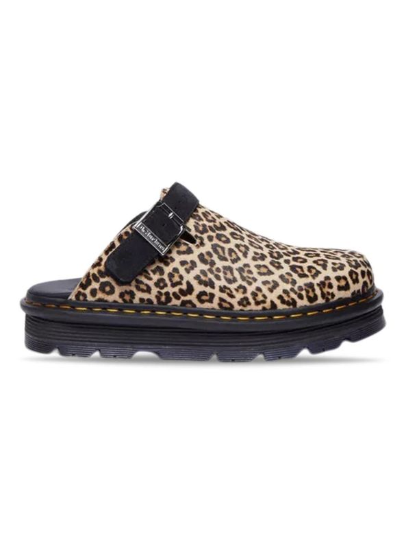 DR MARTENS ZEBZAG MULE- MINI LEOPARD SPOT HAIR ON &amp; BLACK EH SUEDE