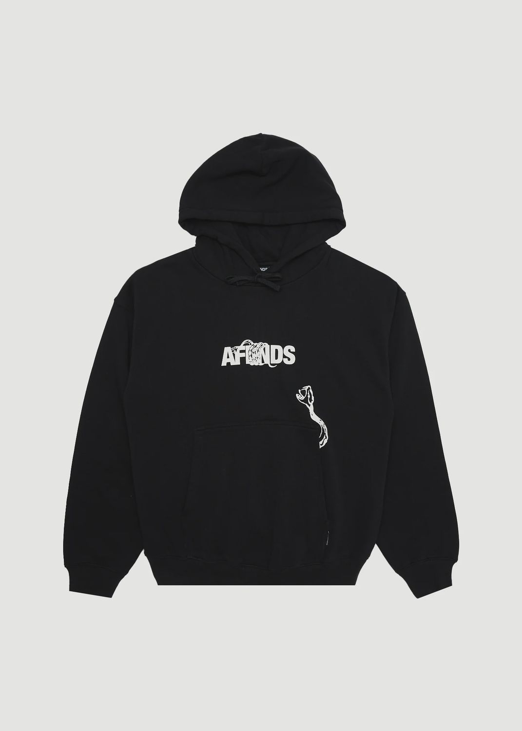 AFENDS MENS TREAD RECYCLED BOXY PULL ON HOOD - BLACK