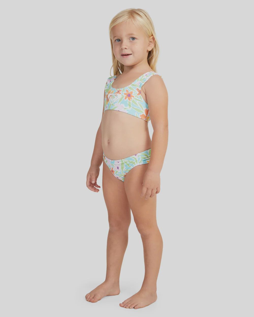 ROXY TODDLER GIRLS HAWAIIAN SPIRIT BRALETTE SWIM SET - ARUBA BLUE HAWAIIAN SPIRIT