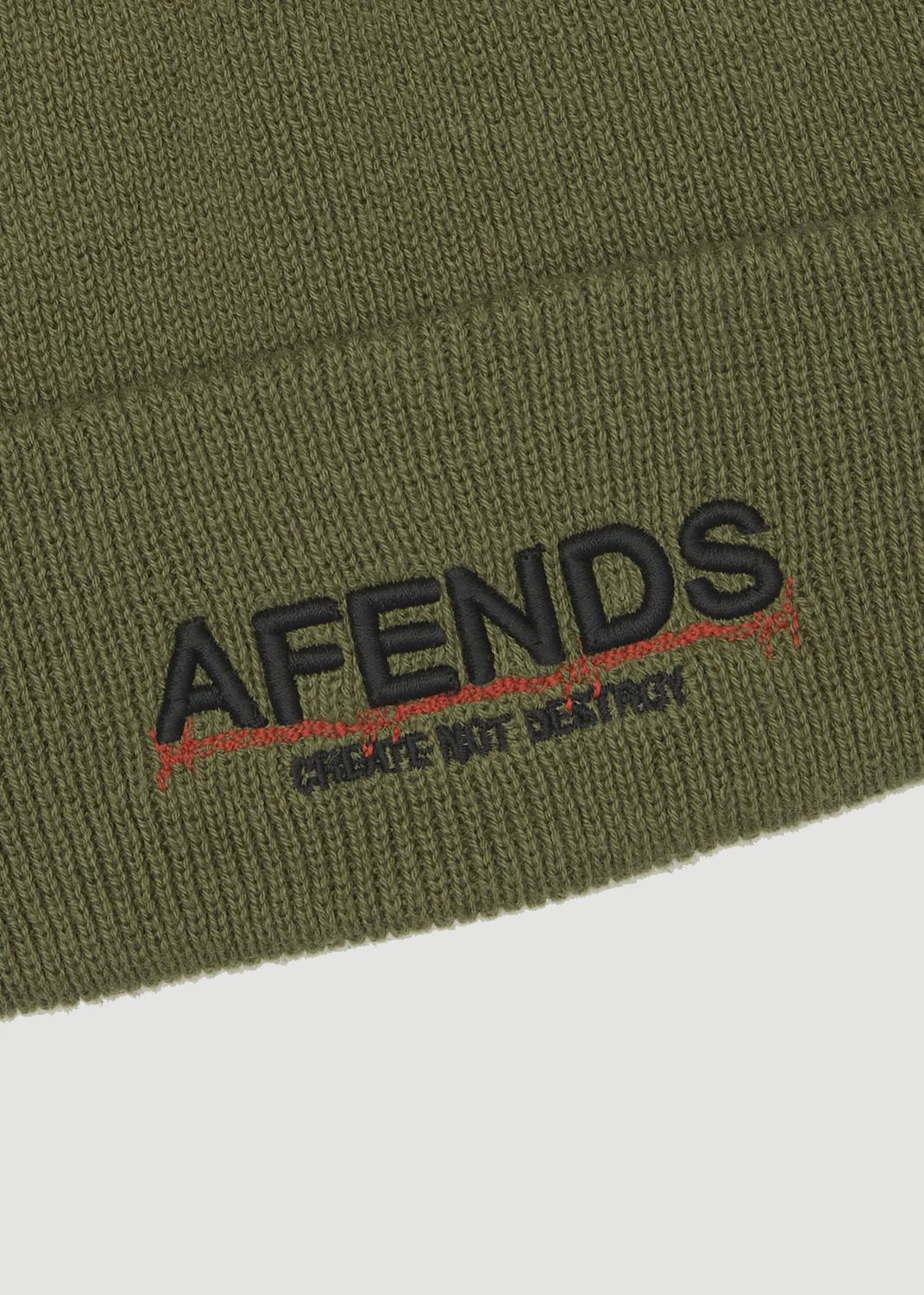AFENDS UNISEX WIRED BEANIE -OIL GREEN