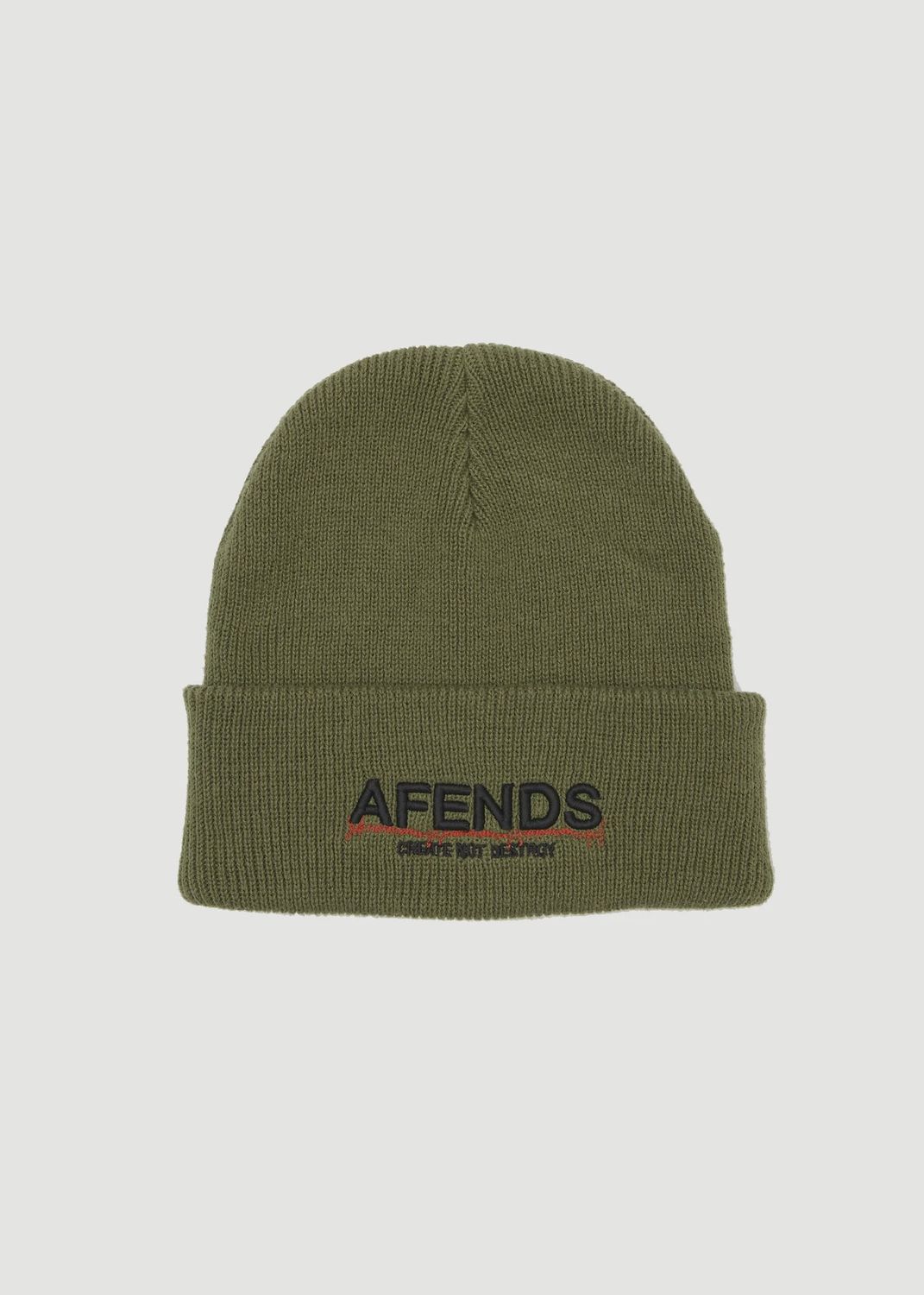 AFENDS UNISEX WIRED BEANIE -OIL GREEN