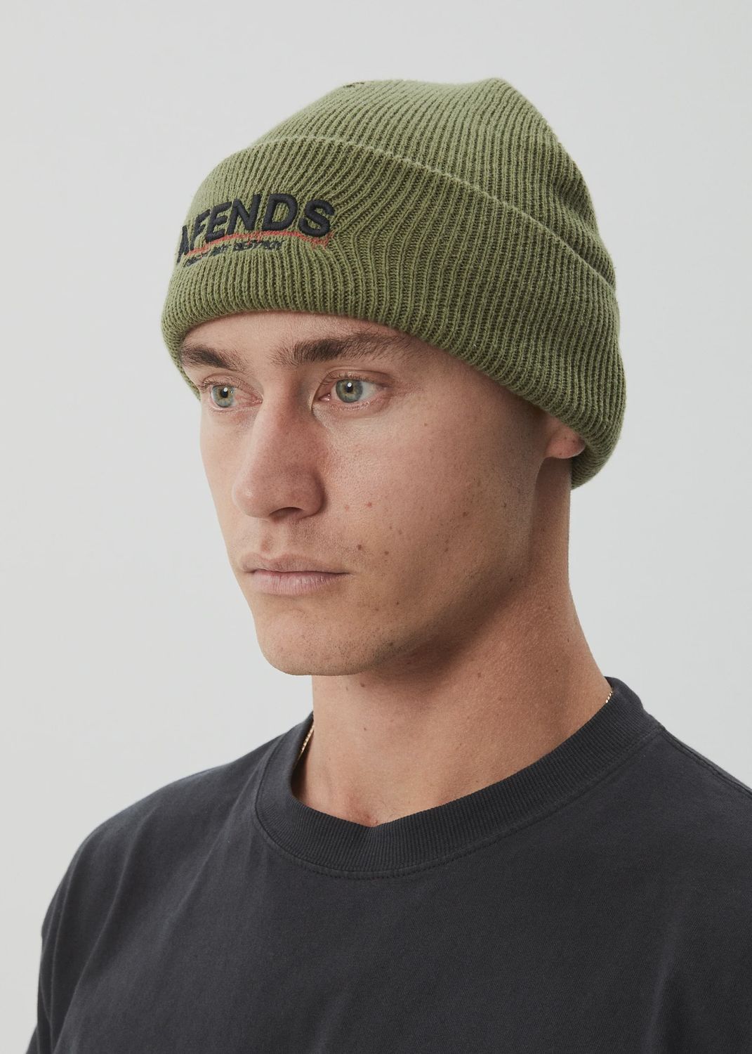 AFENDS UNISEX WIRED BEANIE -OIL GREEN