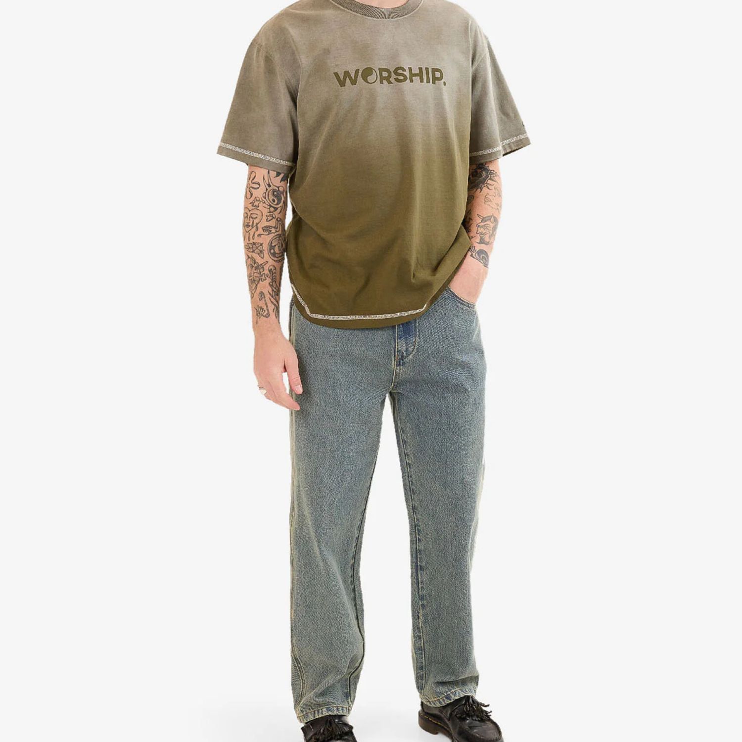 WORSHIP MENS LOUNGER JEAN - HAZARD BLUE