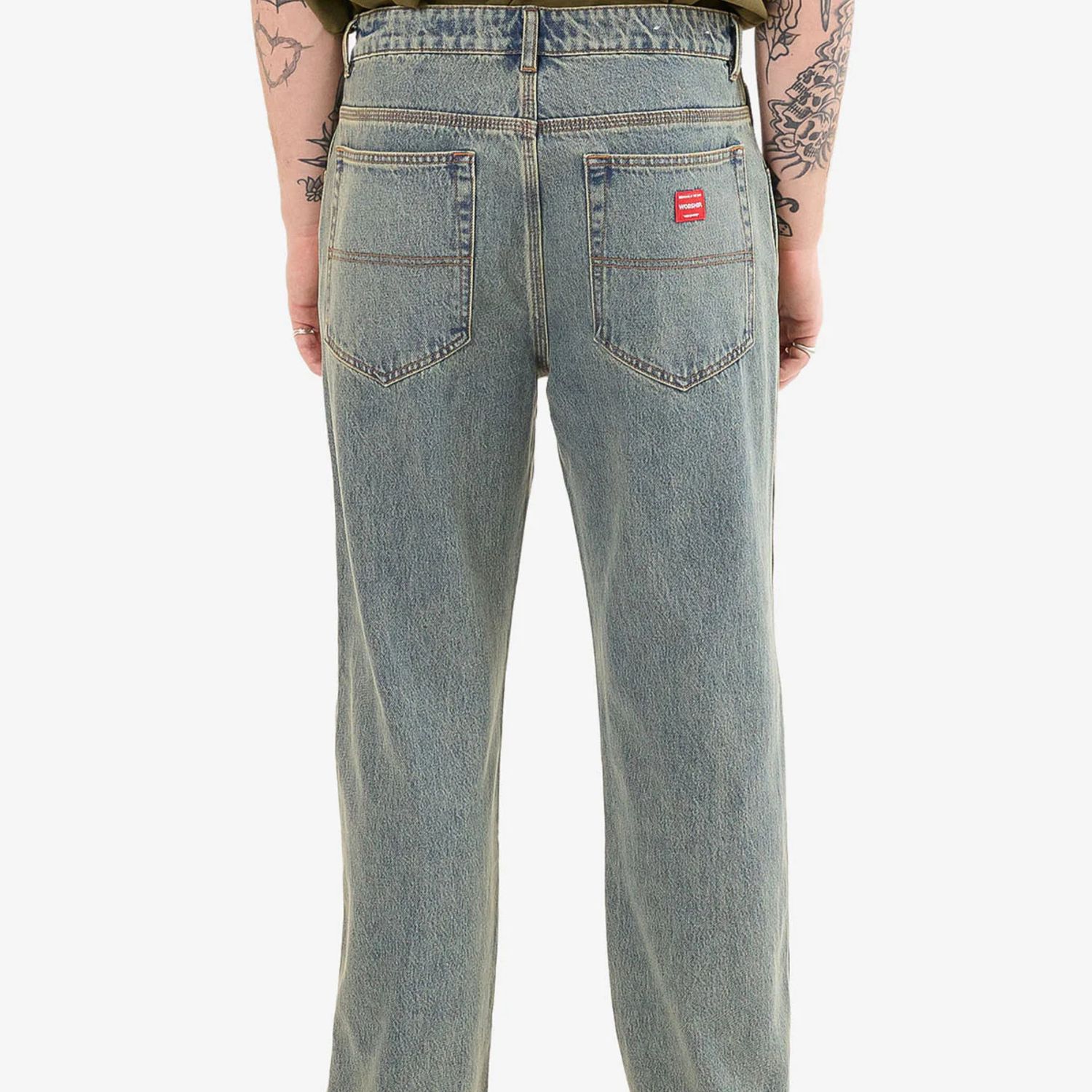 WORSHIP MENS LOUNGER JEAN - HAZARD BLUE