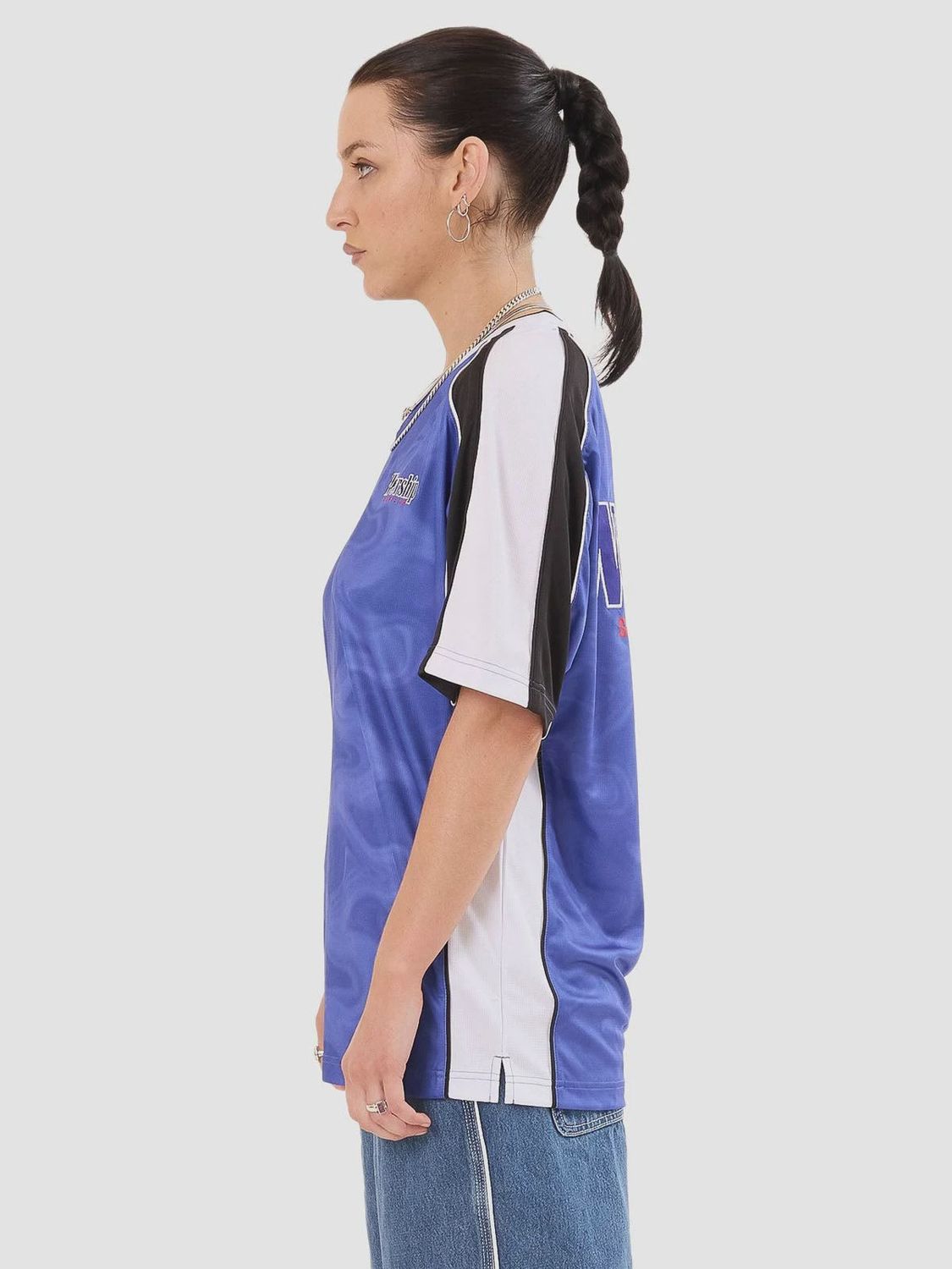 WORSHIP WOMENS SMOKO V NECK FOOTBALL JERSEY - COBALT