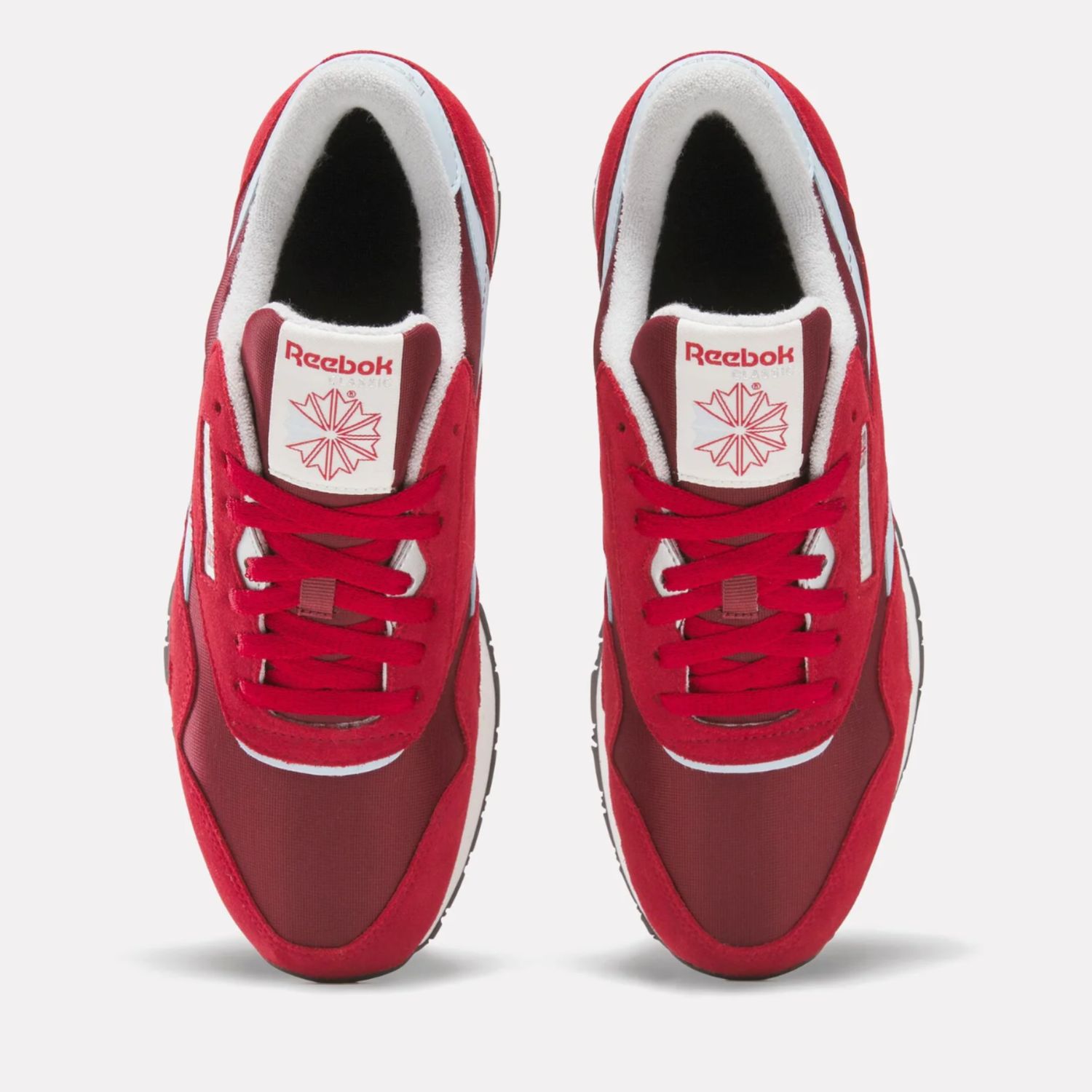REEBOK MENS CLASSIC NYLON SHOE - BURGUNDY / FLASH RED / GLASS BLUE
