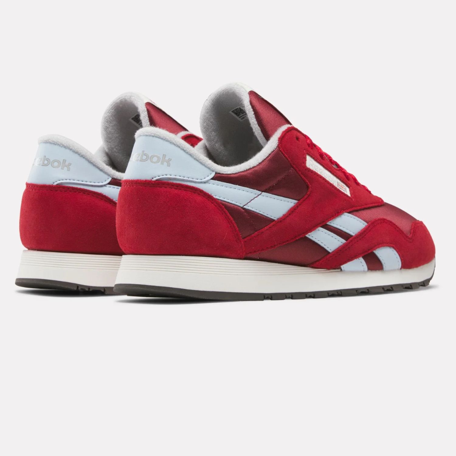 REEBOK MENS CLASSIC NYLON SHOE - BURGUNDY / FLASH RED / GLASS BLUE