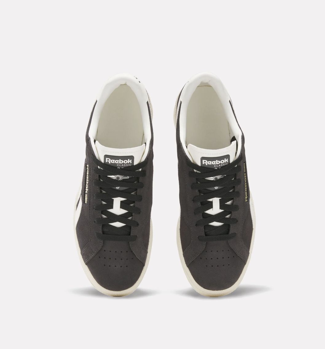 REEBOK UNISEX CLUB C GROUNDS UK SHOE - WASHED BLACK / PAPER WHITE / CHALK