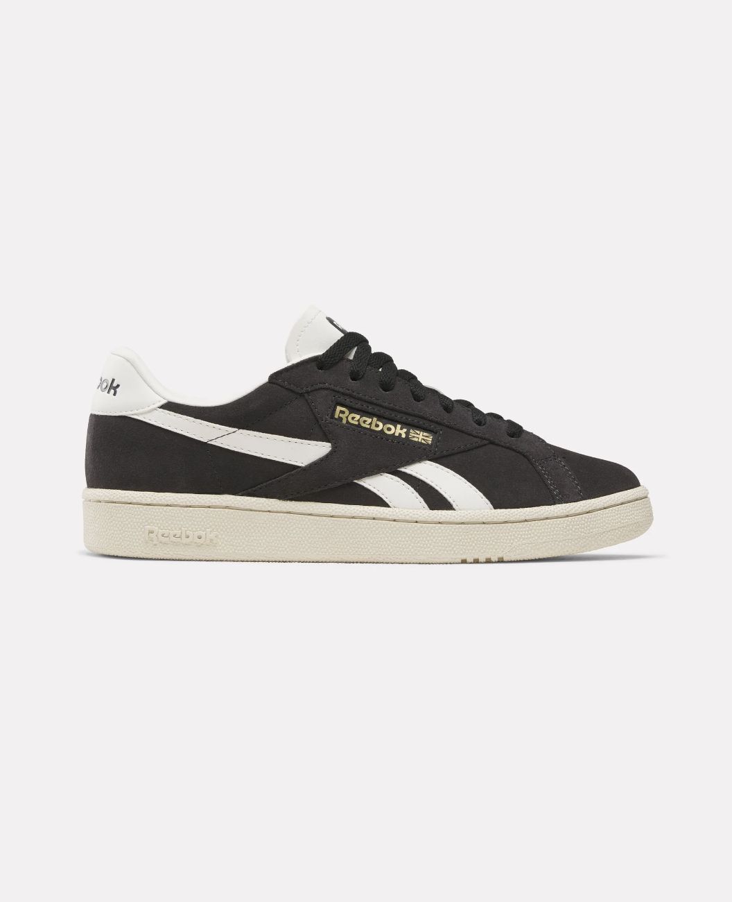 REEBOK UNISEX CLUB C GROUNDS UK SHOE - WASHED BLACK / PAPER WHITE / CHALK