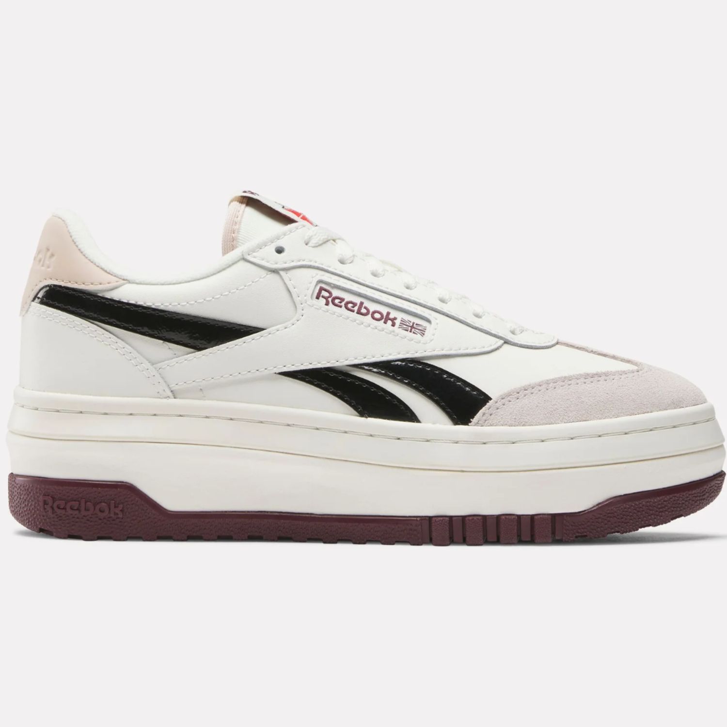 REEBOK WOMENS CAMPIO EXTRA SHOE - CHALK /LUXE GREY / BLACK CHERRY