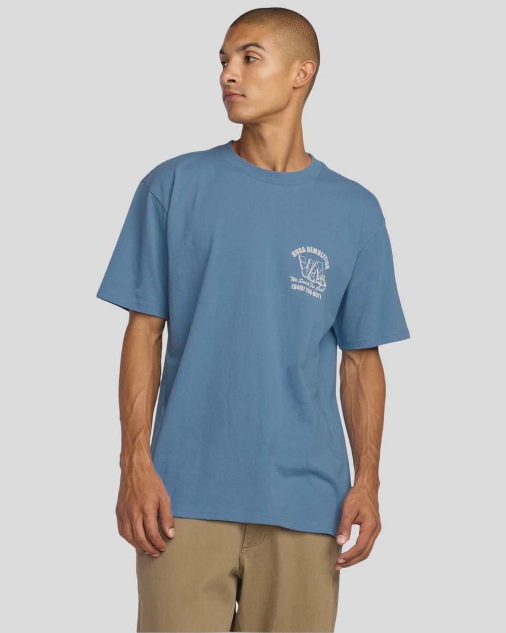 RVCA MENS RVCA DEMO SS TEE - FEDERAL BLUE