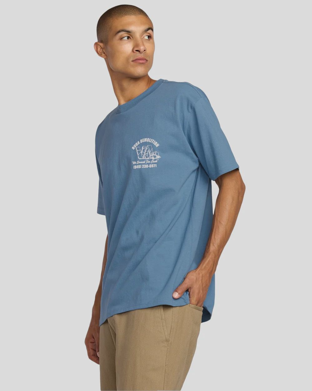 RVCA MENS RVCA DEMO SS TEE - FEDERAL BLUE