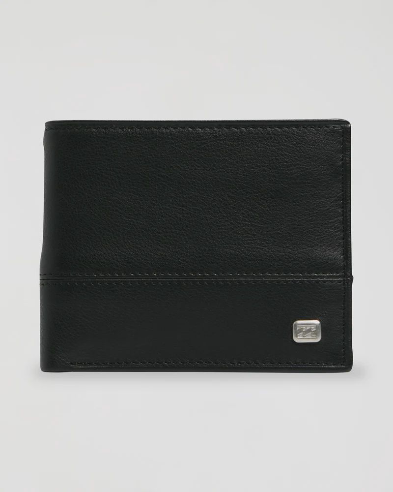 BILLABONG MENS DIMENSION 2IN1 LEATHER WALLET - BLACK