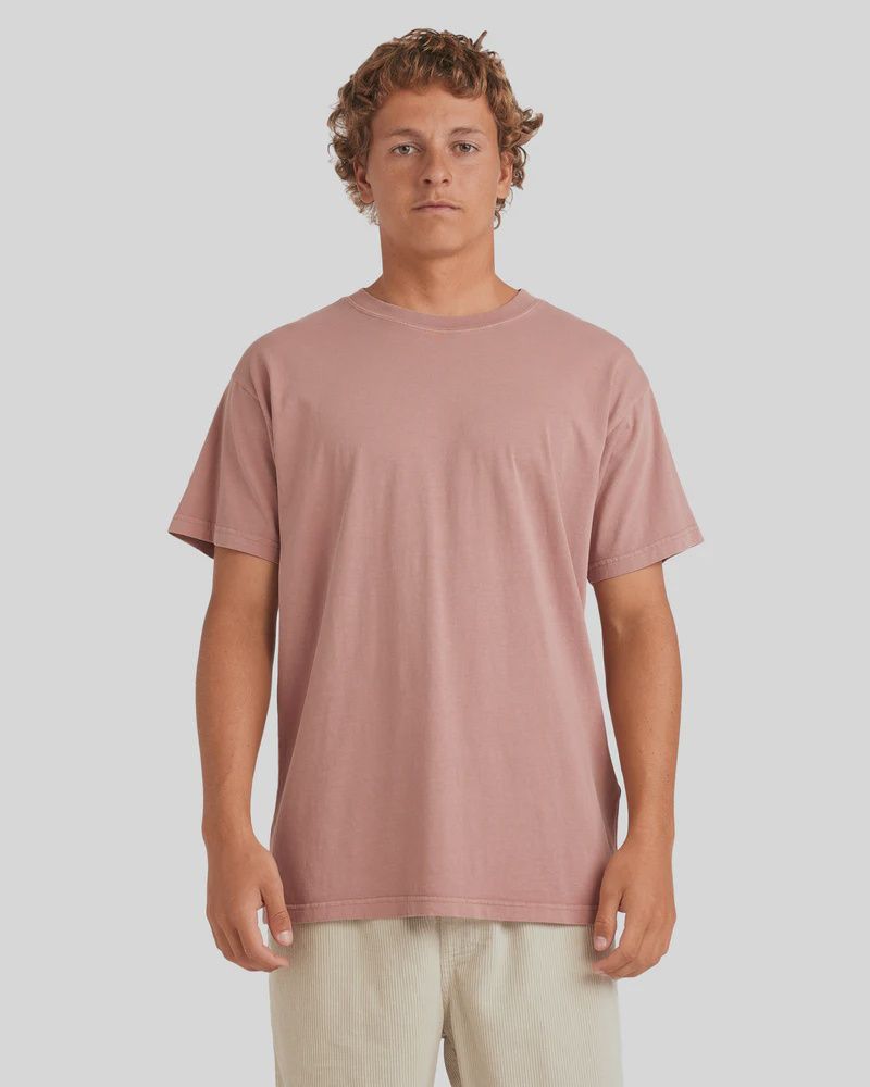 BILLABONG MENS PREMIUM WAVE WASH SS TEE - DUSTY ROSE