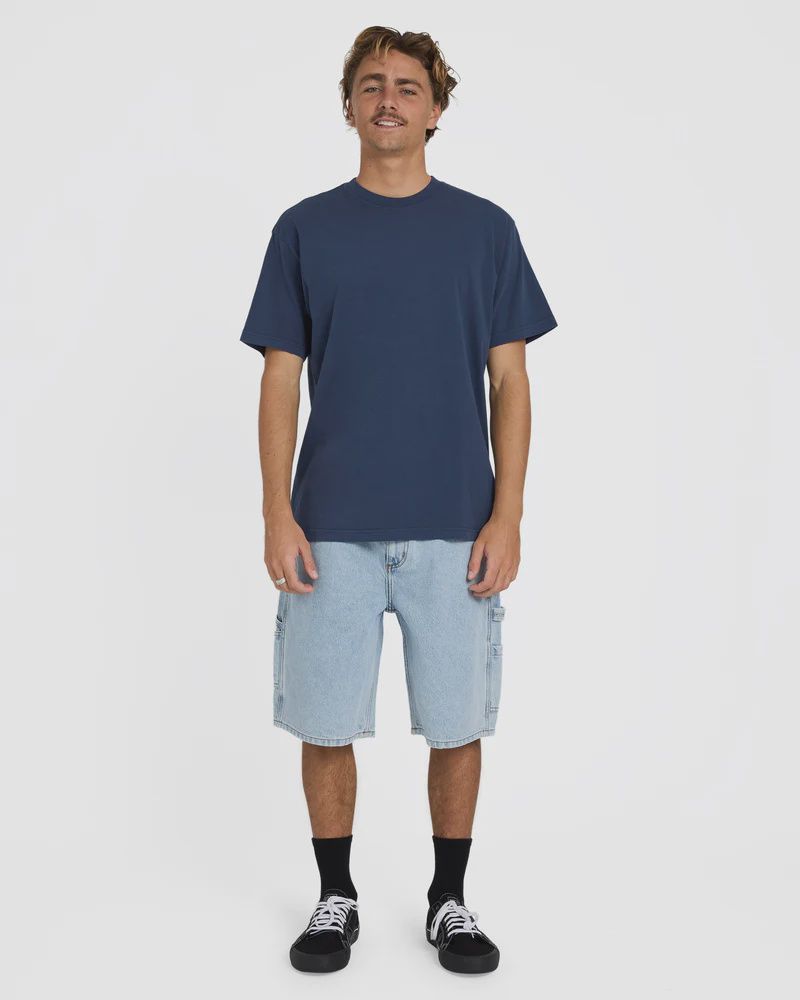 BILLABONG MENS PREMIUM WAVE WASH SS TEE - DUSTY NAVY