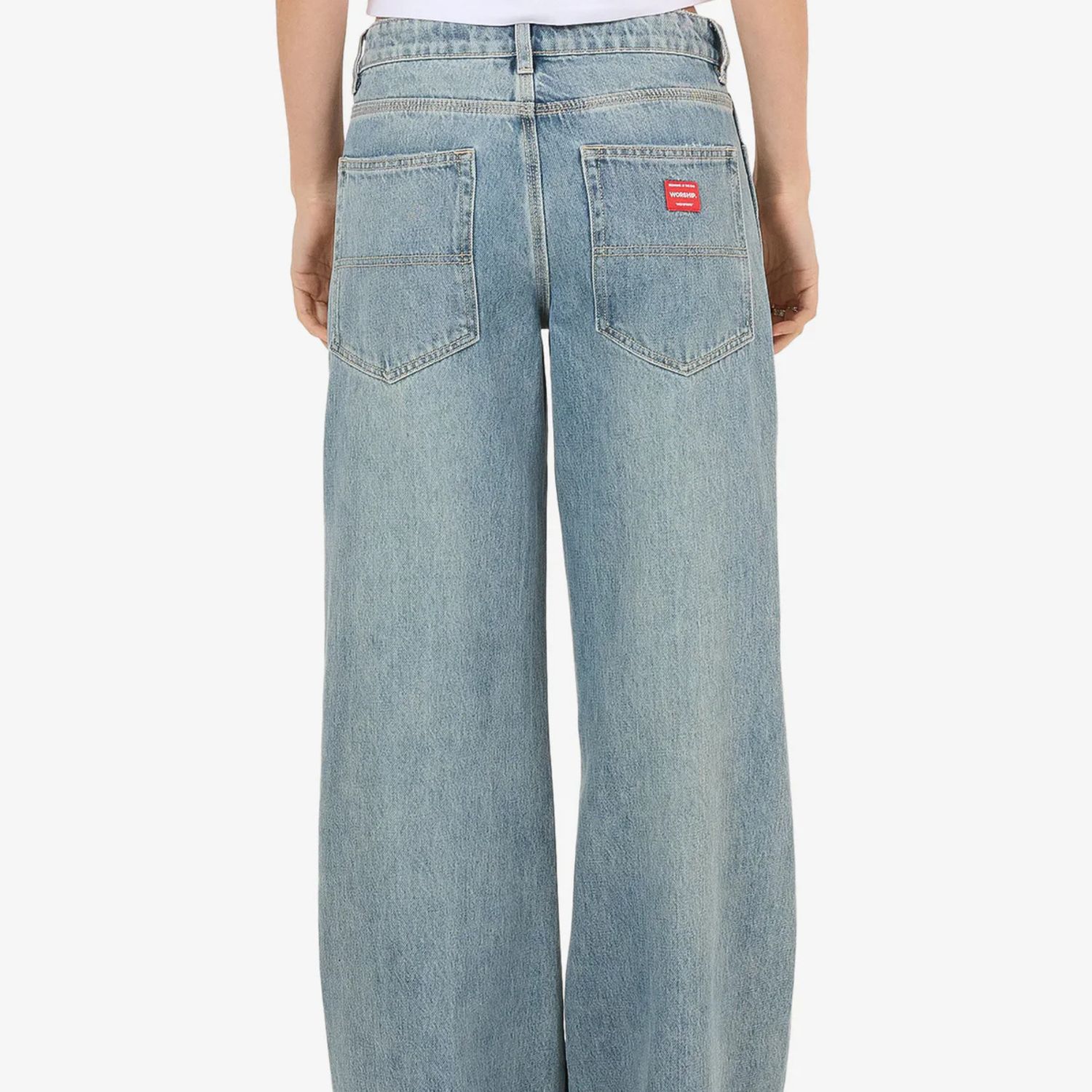 WORSHIP WOMENS SWEEPER JEAN - LIGHT N DIRTY