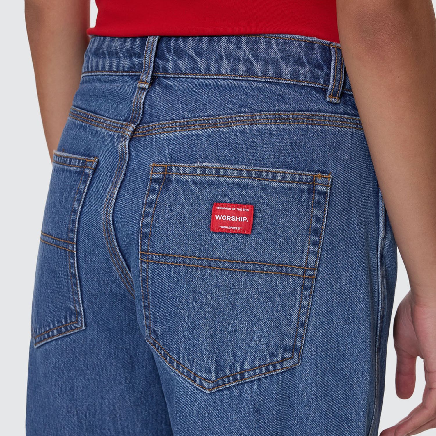 WORSHIP WOMENS WORSHIP SLOUCHER JEAN - SKY HIGH BLUE
