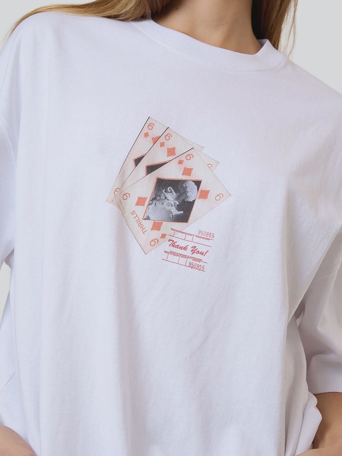 THRILLS WOMENS APPRECIATION OVERSIZED S/S TEE - WHITE