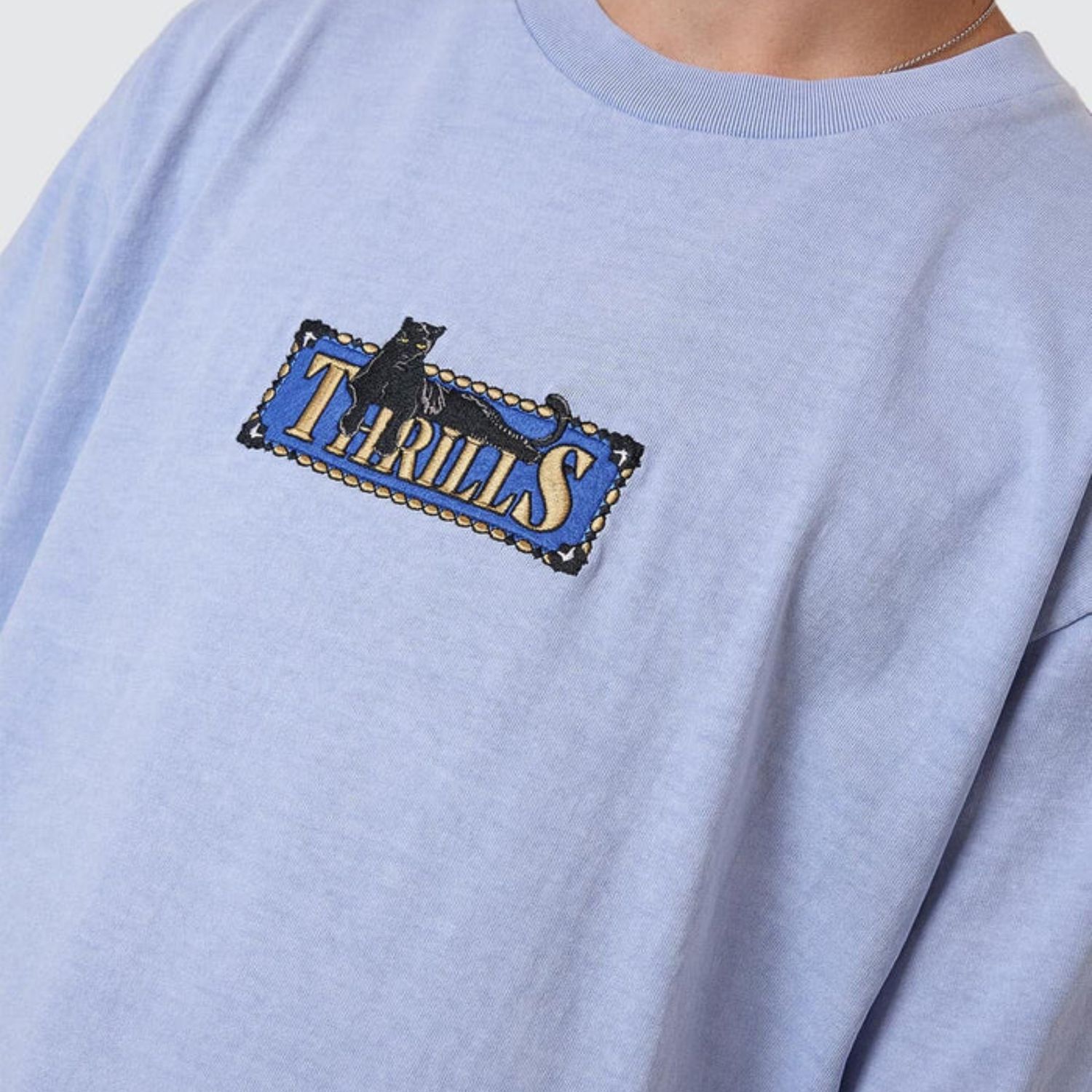 THRILLS MENS PIT STOP OVERSIZE FIT SS TEE - CORNFLOWER BLUE