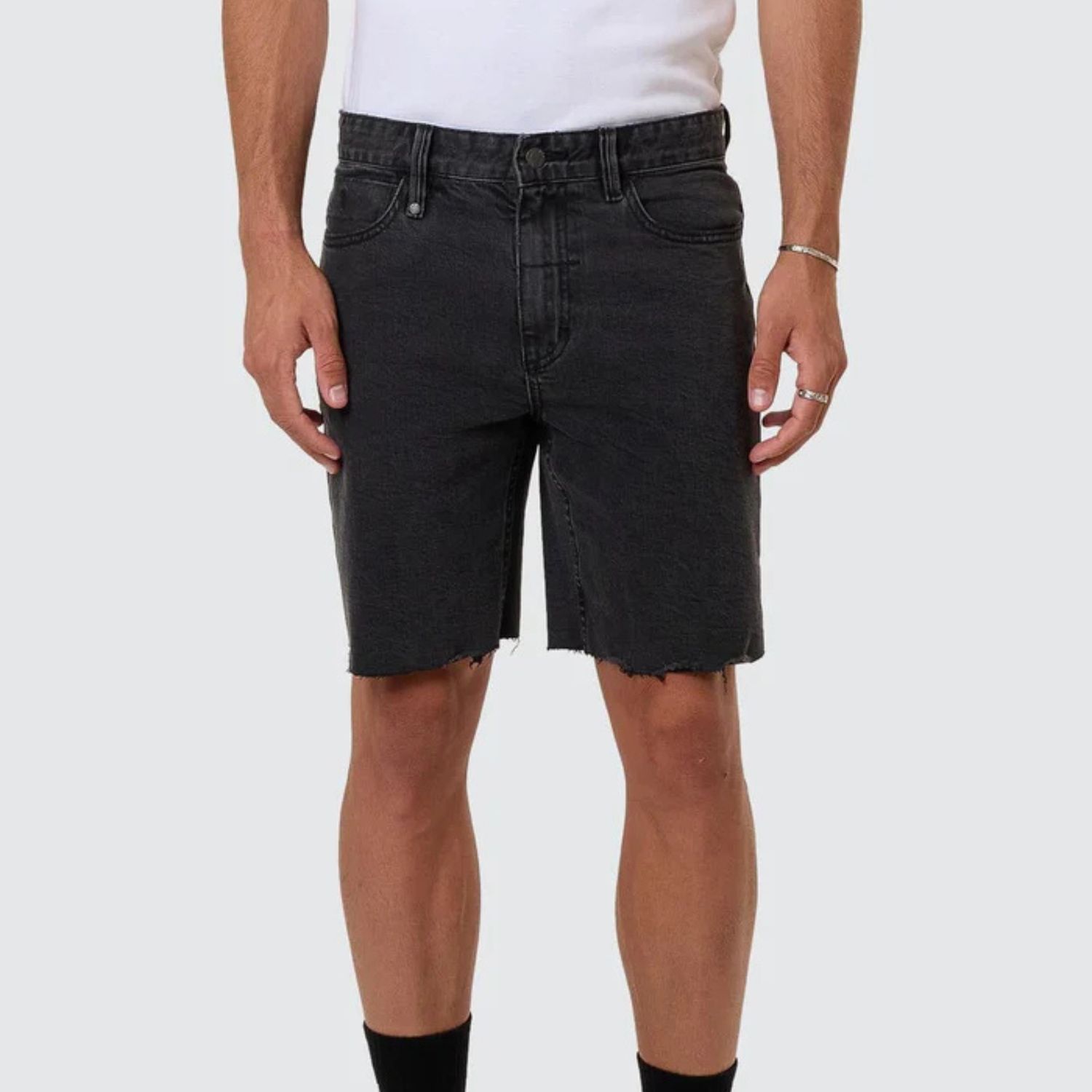 THRILLS MENS BONES DENIM SHORT - ASH BLACK