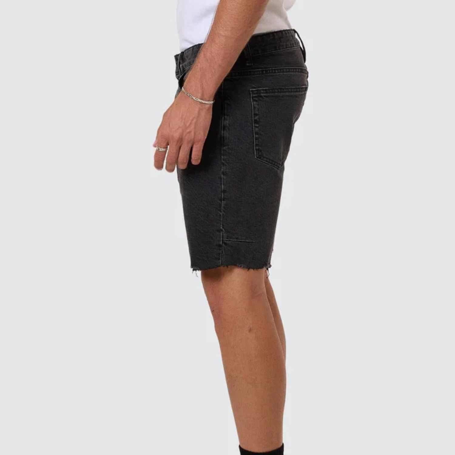 THRILLS MENS BONES DENIM SHORT - ASH BLACK