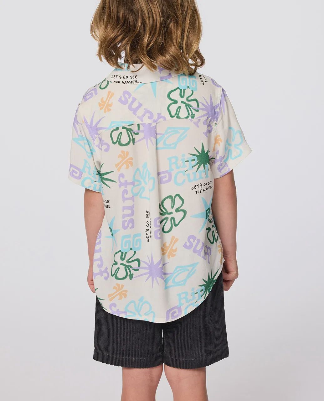 RIP CURL BOYS WAVE DAYZ SS SHIRT  -  BONE